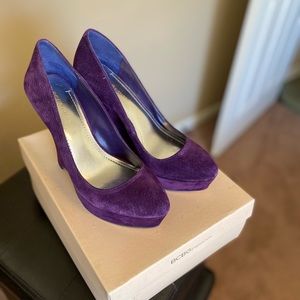 BCBG Purple Suede Wedge
